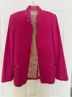 Zadig & Voltaire Bright Fuchsia Collarless tuxedo Blazer